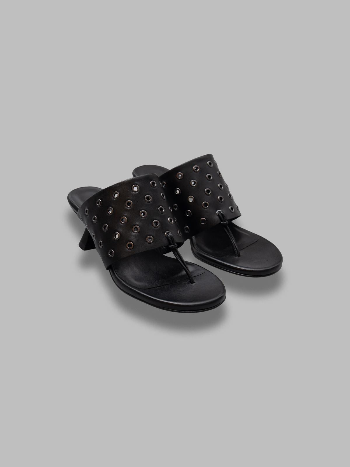 cedella black eyelets sandals E8-4095- BK MIISTA 