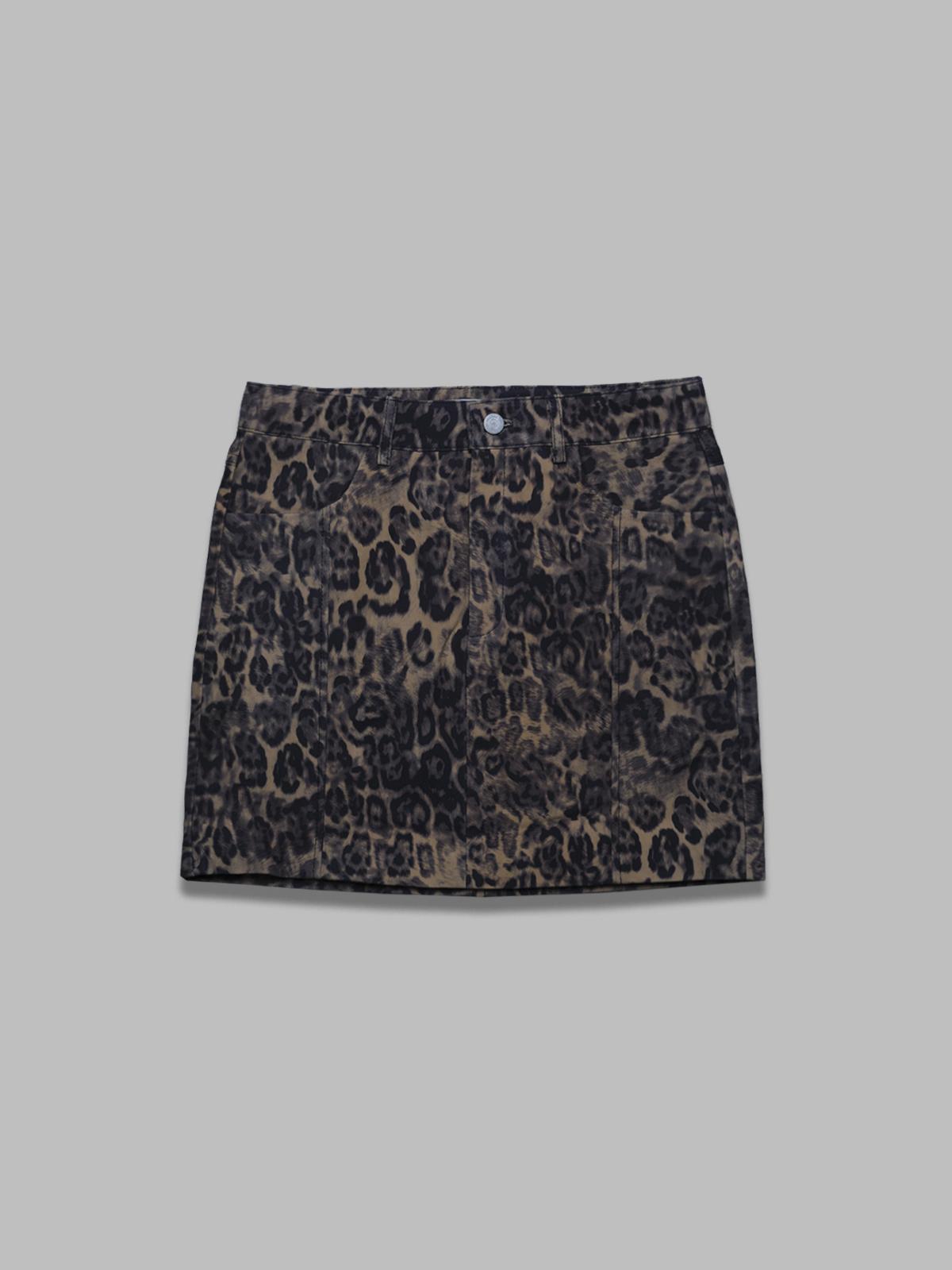 gz leane mw skirt - leopard print leather 10910458- MC GESTUZ 