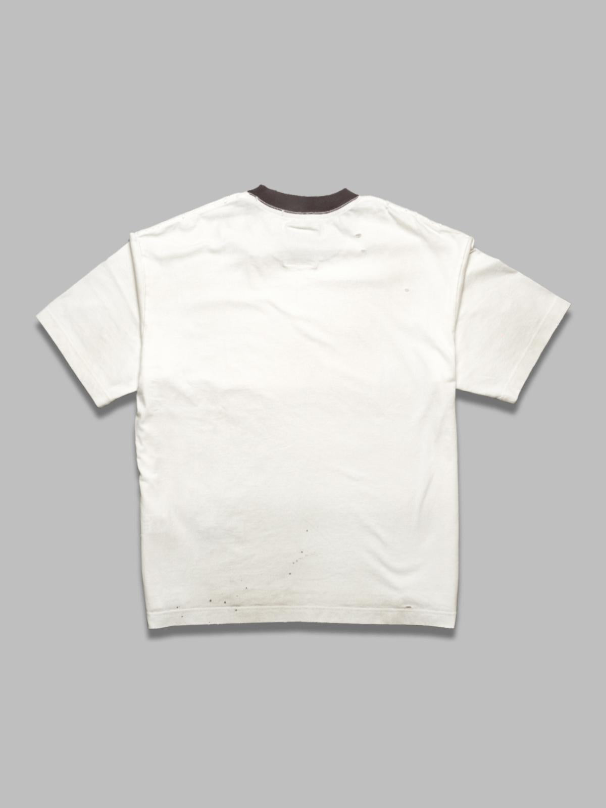 smily face printed distressed tee J14TS762- WHT MAISON MIHARA YASUHIRO 