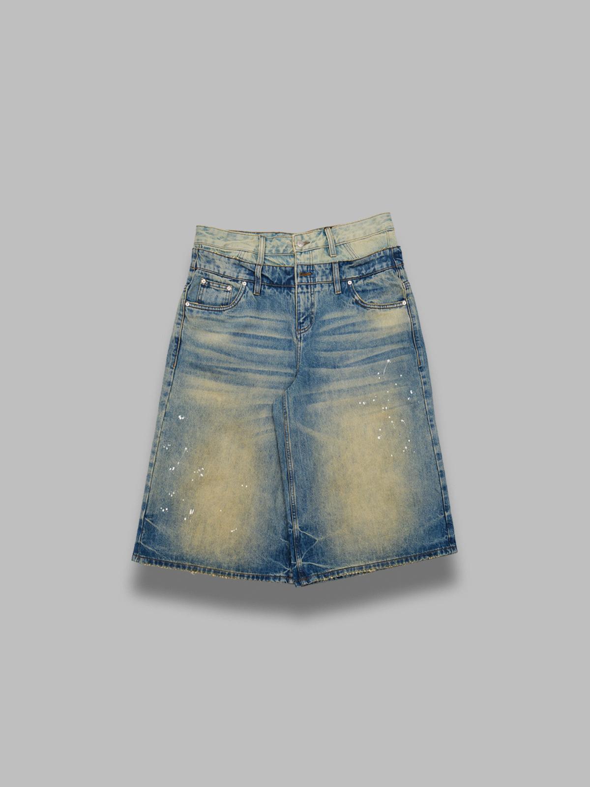 2in 1 denim dirt baggy shorts 260U309- DD MISBHV 