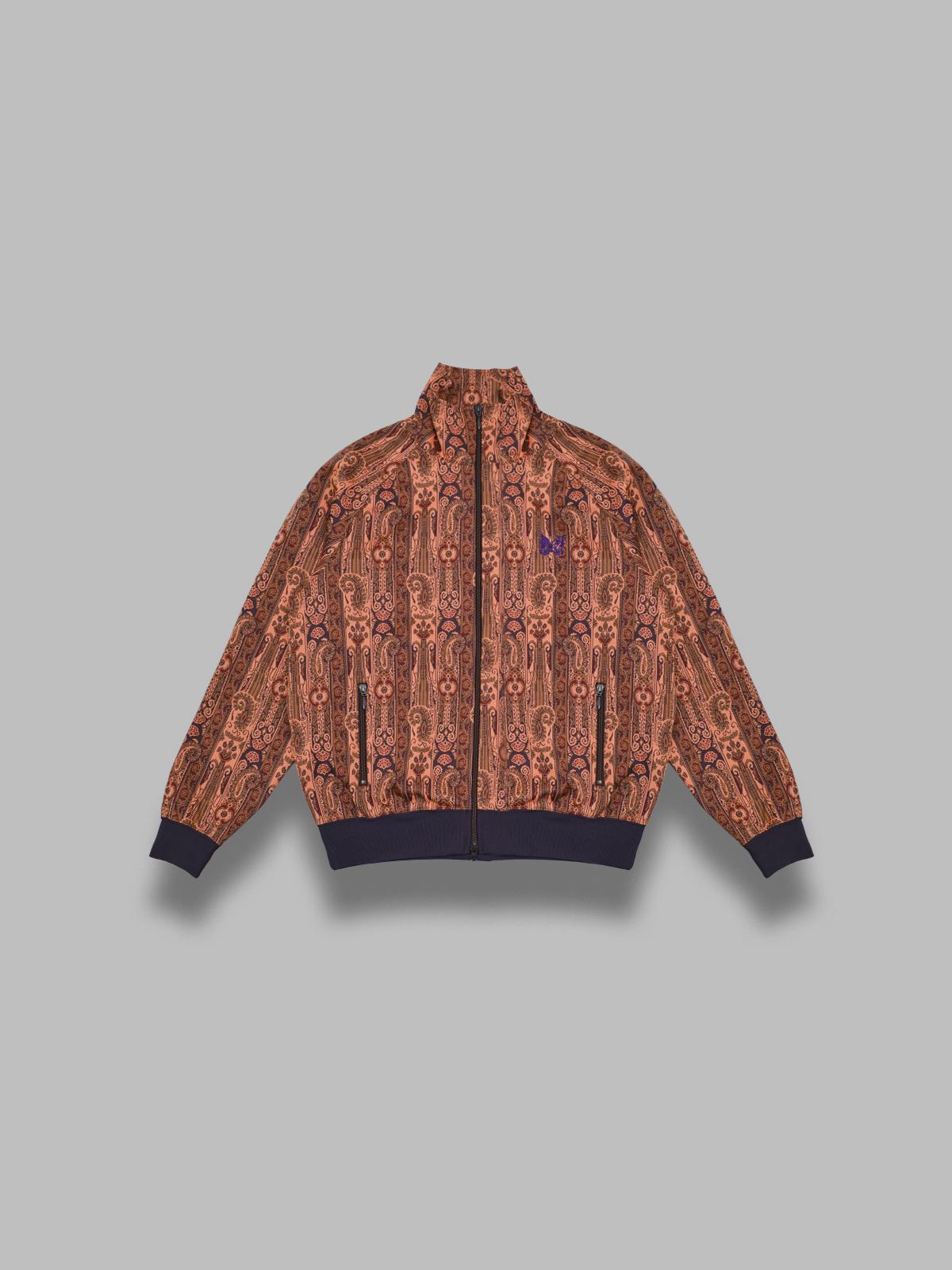track jacket - poly jacquard SX402- ORANGE NEEDLES 