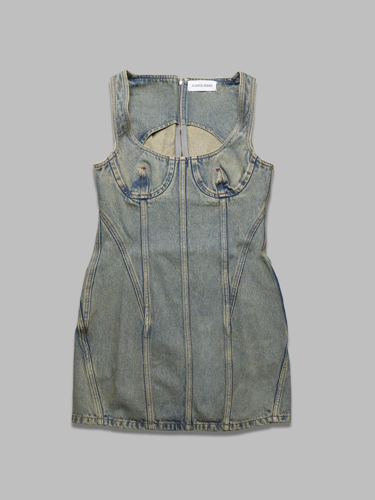 moon laser denim mini dress WDR327A-CDEN0003- BG10 MARINE SERRE 