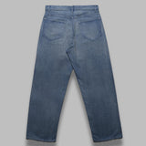 selvedge faded light wide denim