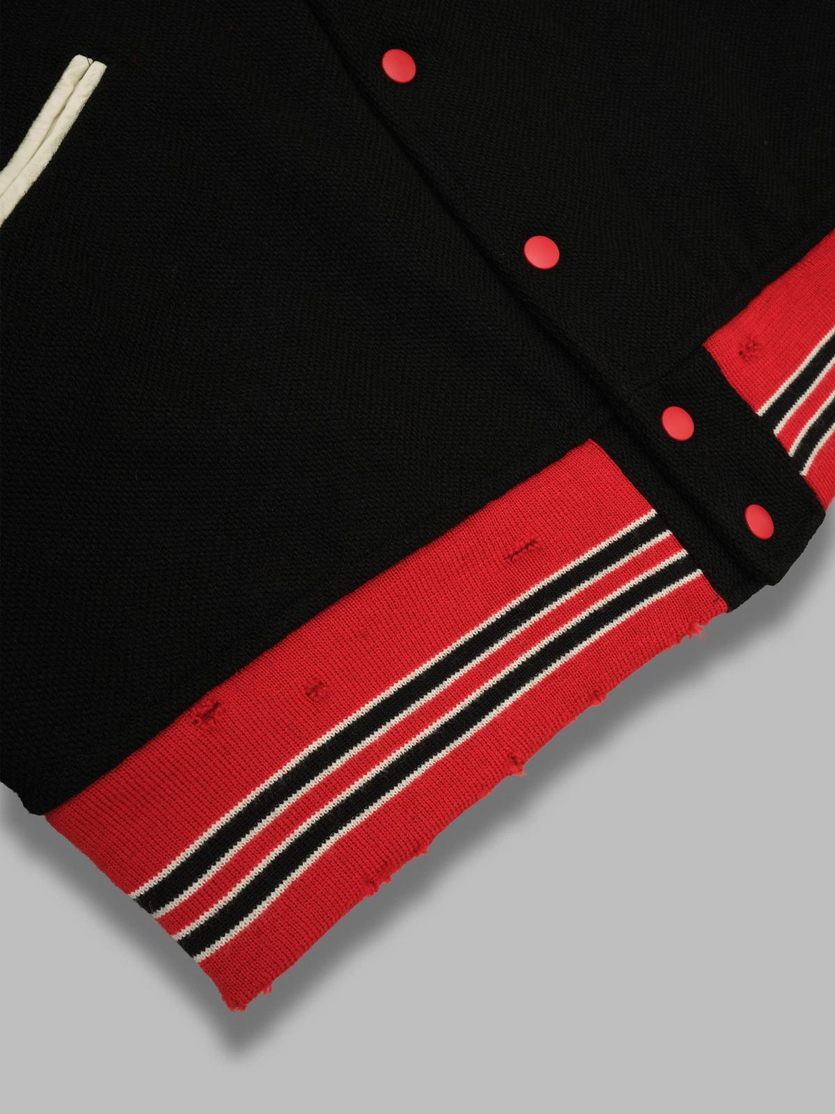 deconstructed lettered jacket RW168- BK NEEDLES 