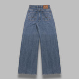 moon laser blue wash denim high waist flare jeans WPA159ACDEN0002- BL05 MARINE SERRE 