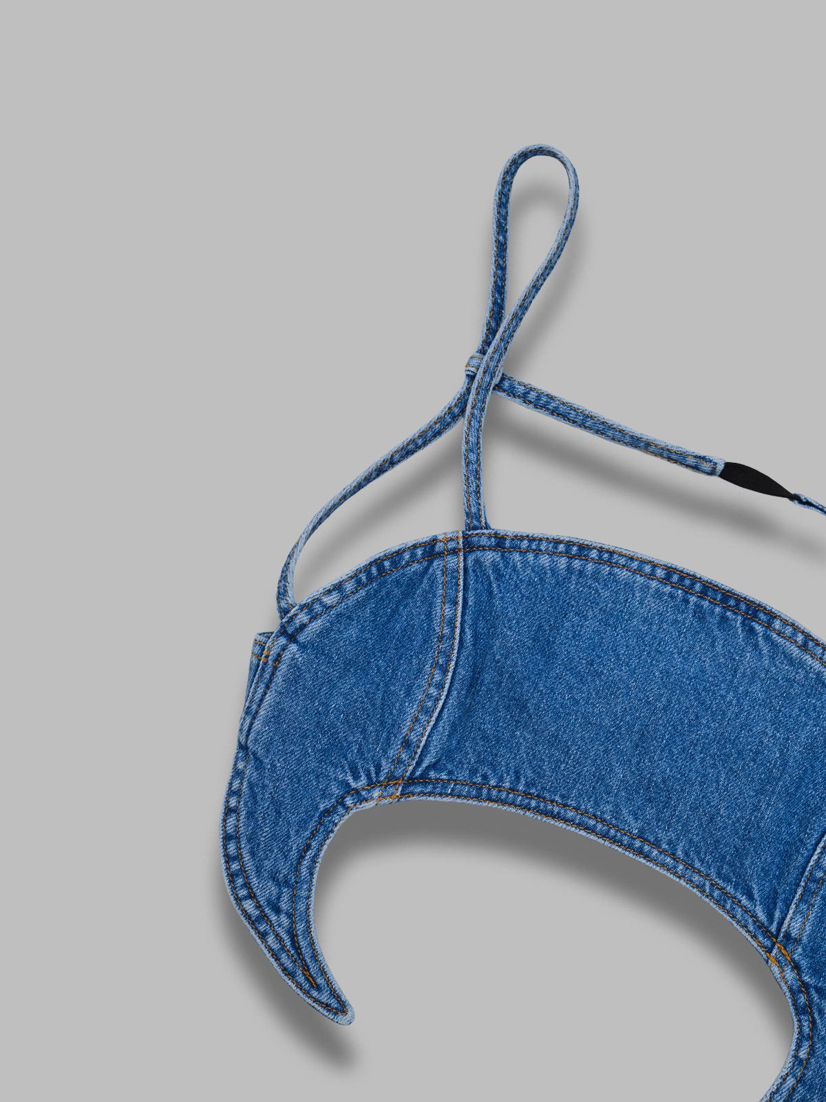 light blue denim bra top WTO465ACDEN0002- BL05 MARINE SERRE 