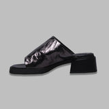zooey dark silver mules E8-3874- SR MIISTA 
