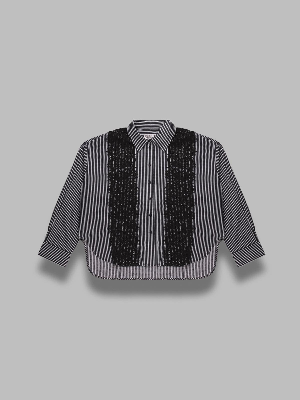 isan lace trim shirt ISAN- I1BL1 ESSENTIEL ANTWERP 