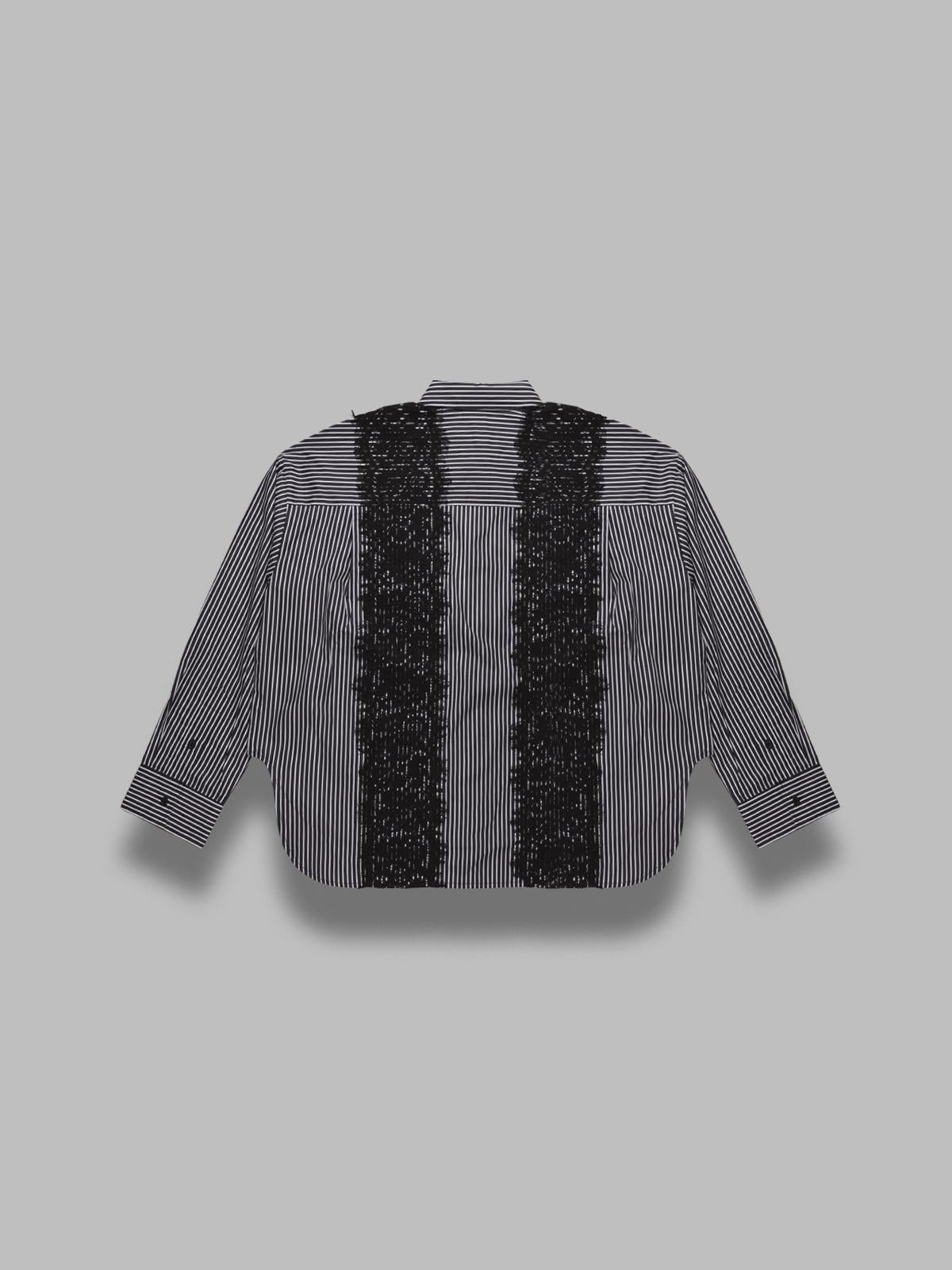 isan lace trim shirt ISAN- I1BL1 ESSENTIEL ANTWERP 