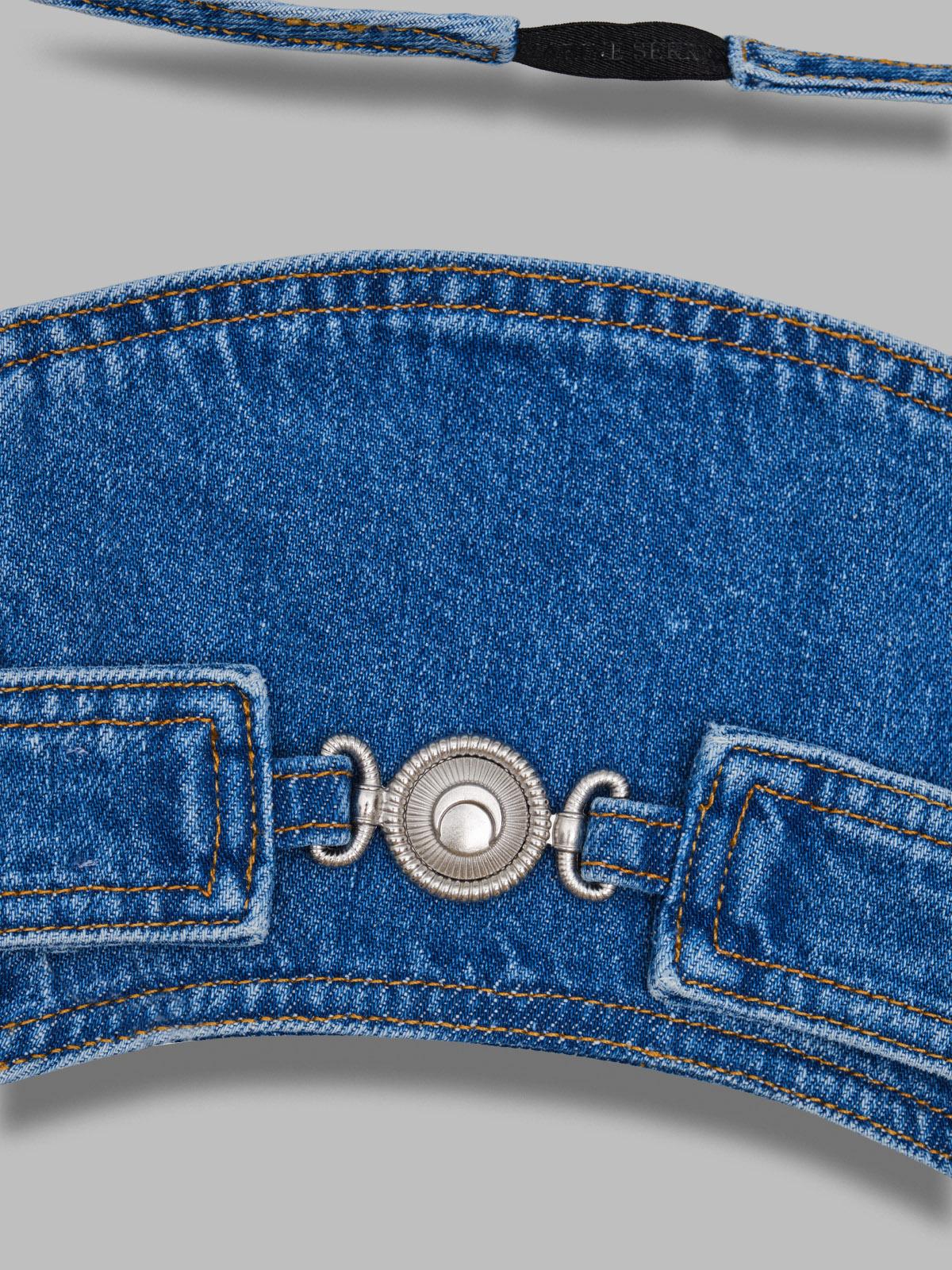 light blue denim bra top WTO465ACDEN0002- BL05 MARINE SERRE 