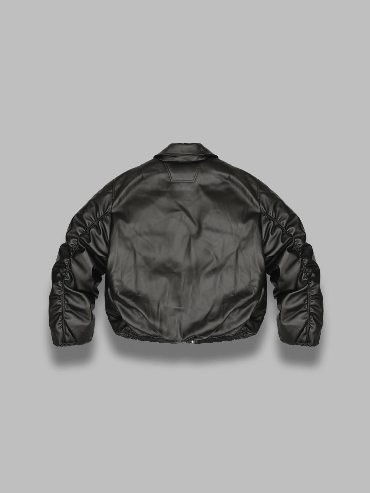 faux leather puffer bomber jacket 251M427- BK MISBHV 