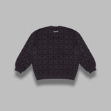 moonogram flocked fleece relaxed sweatshirt UST022ACJER0089- BK99 MARINE SERRE 