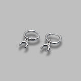 silver plated moon mini creoles UJW078ARMET0001- MT11 MARINE SERRE 