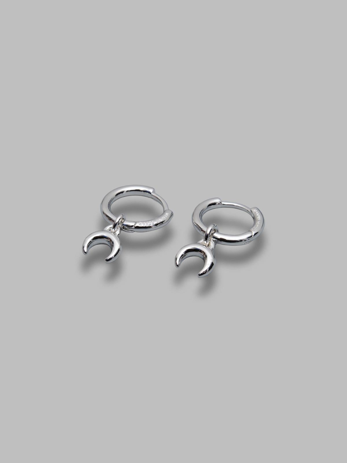 silver plated moon mini creoles UJW078ARMET0001- MT11 MARINE SERRE 
