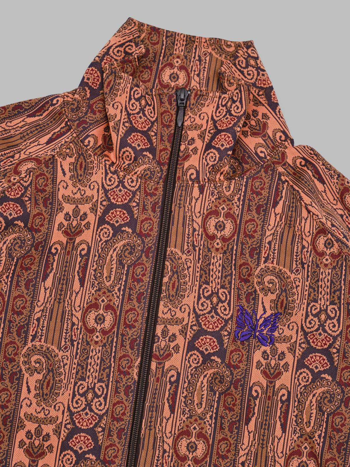 track jacket - poly jacquard SX402- ORANGE NEEDLES 