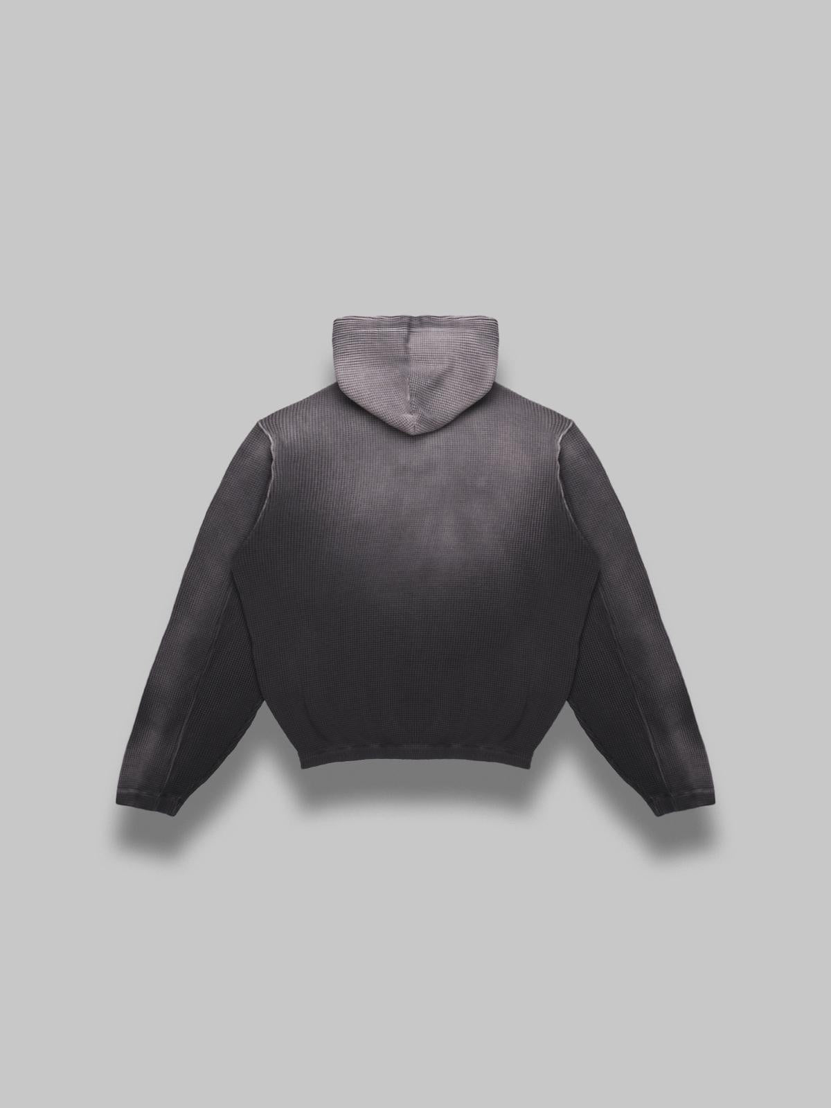 bee sun faded waffle zip up hoodie RBMW0513FA340- BLK0001 ROA 