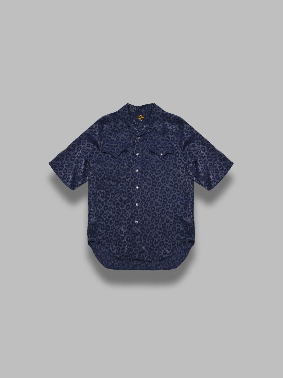s/s western shirt - rayon leopard jacquard SX274- NYBK NEEDLES 