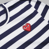 t-shirt stripe emblem x rhinestone AX-T805-051- NY COMME DES GARÇONS PLAY 