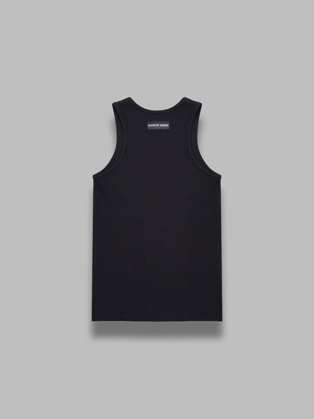 moon logo ribbed jersey tank top MTT081ACJER0011- BK99 MARINE SERRE 