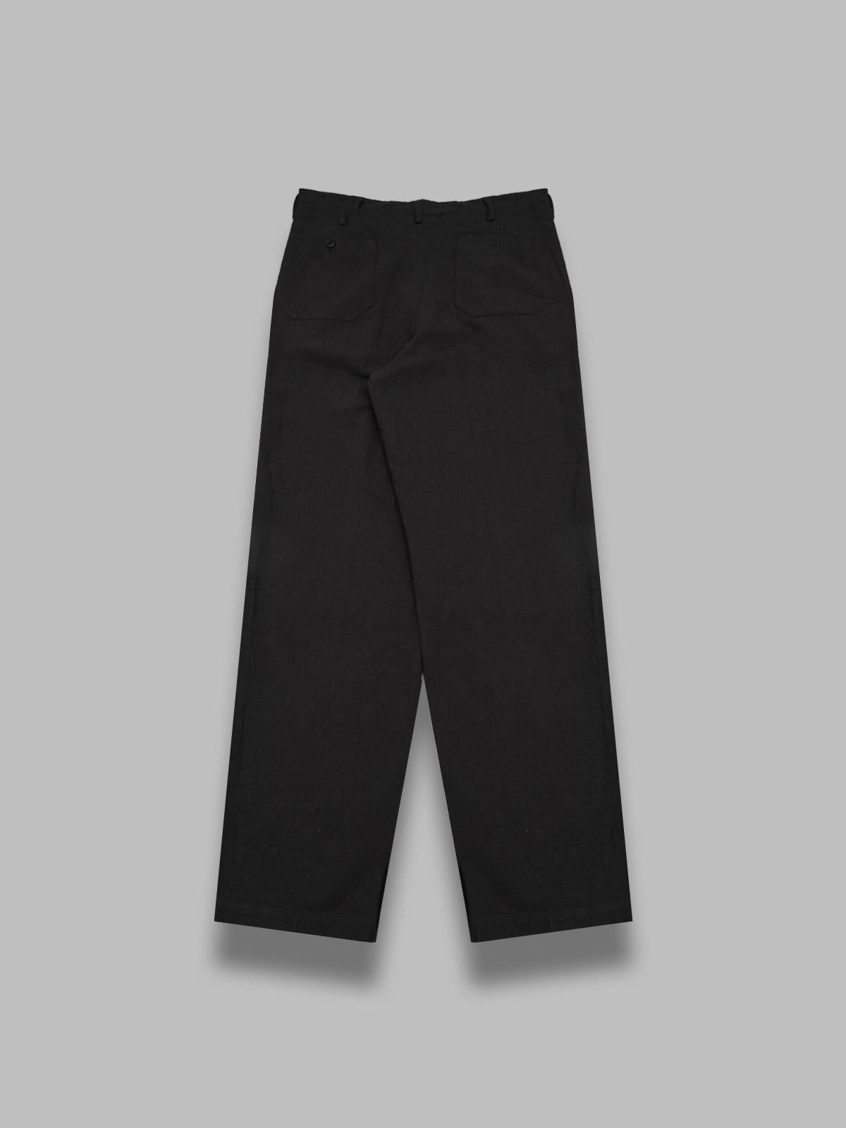 hollywood top trousers - slub cloth SX106- BLACK NEEDLES 