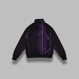 track jacket - poly jacquard SX402- BLACK NEEDLES 