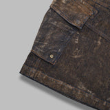 flocked denim cargo shorts VAQ11P013- BRW VAQUERA 