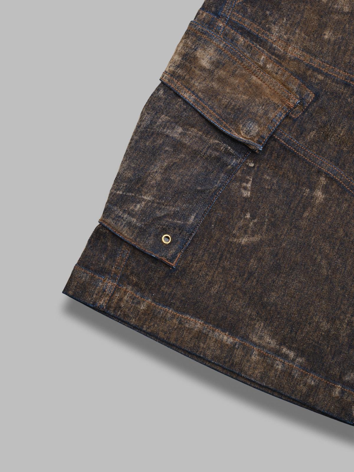 flocked denim cargo shorts VAQ11P013- BRW VAQUERA 