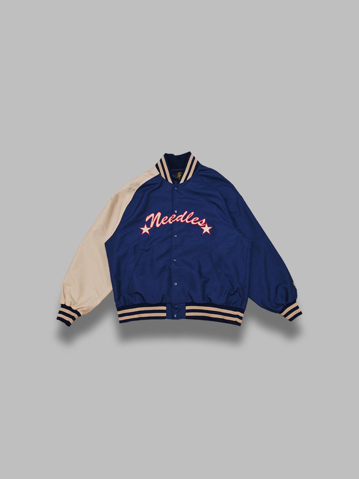stadium jacket - poly shantung SX215- NAVY NEEDLES 