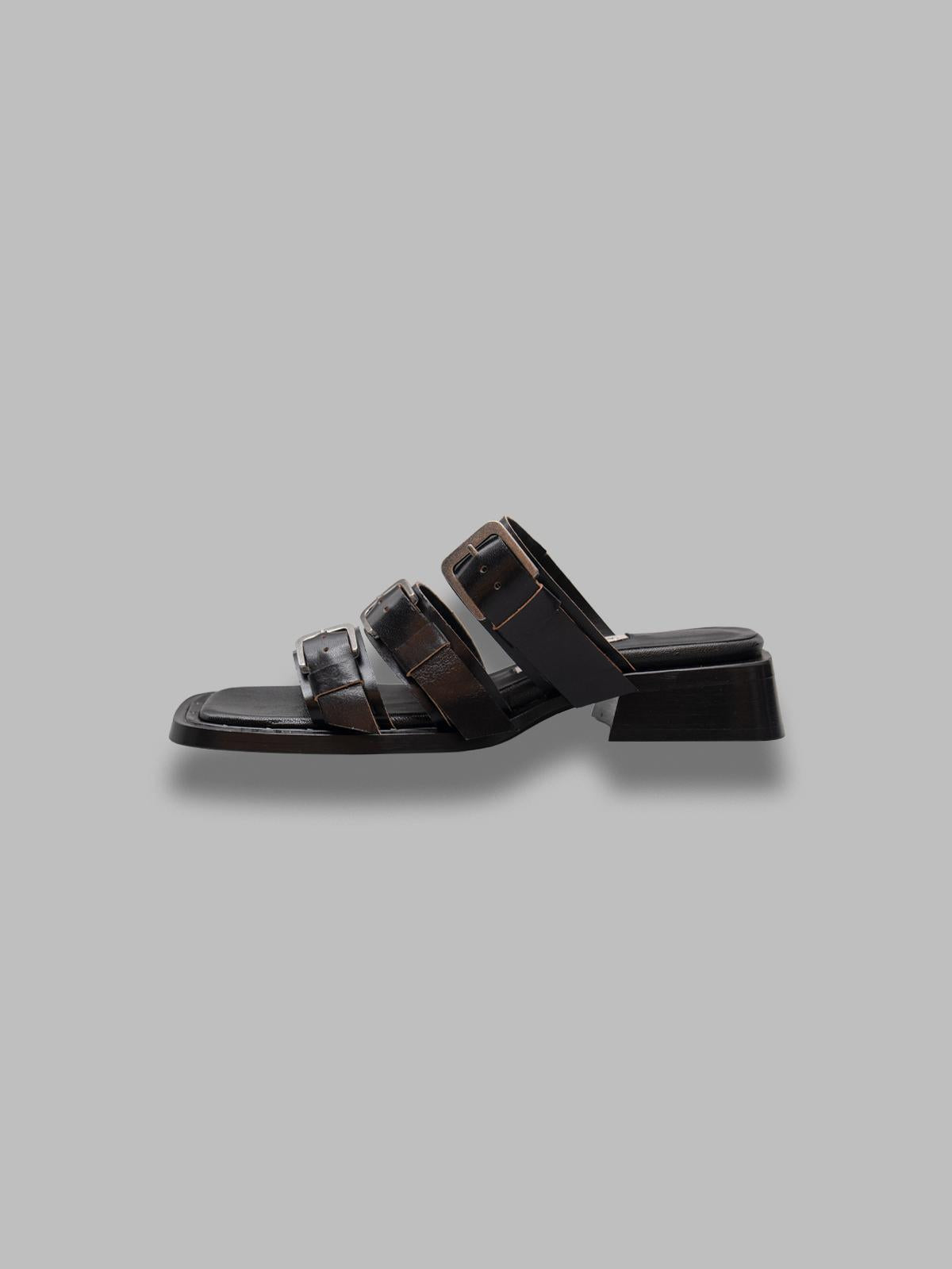 lordette black buckled sandals MI-5707- BK MIISTA 