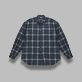 airy wool check shirt A25AS01WN- FG AURALEE 