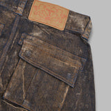 flocked denim cargo shorts VAQ11P013- BRW VAQUERA 