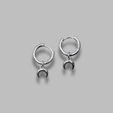 silver plated moon mini creoles UJW078ARMET0001- MT11 MARINE SERRE 