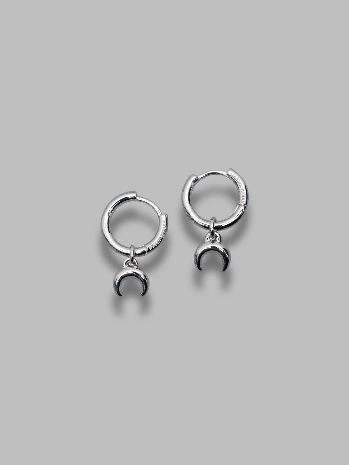 silver plated moon mini creoles UJW078ARMET0001- MT11 MARINE SERRE 
