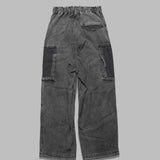 cotton satin cargo trousers J14PT172- BK MAISON MIHARA YASUHIRO 