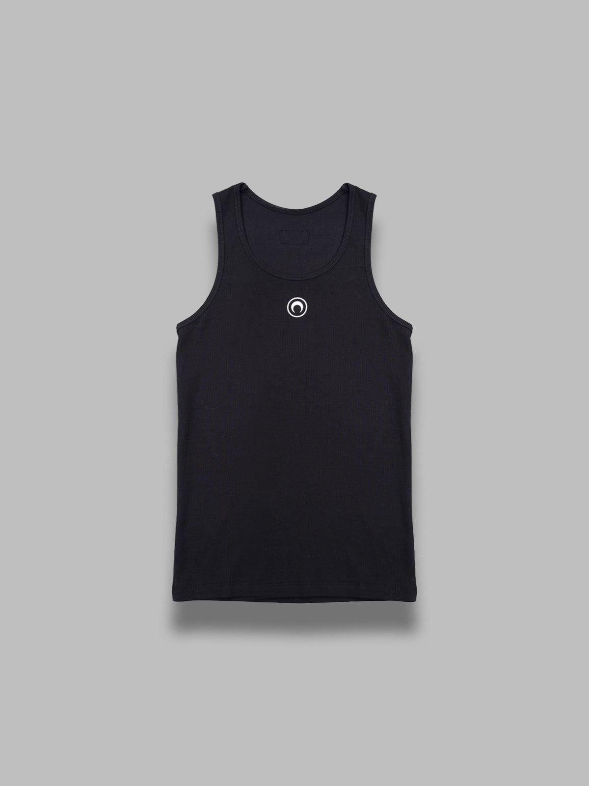 moon logo ribbed jersey tank top MTT081ACJER0011- BK99 MARINE SERRE 