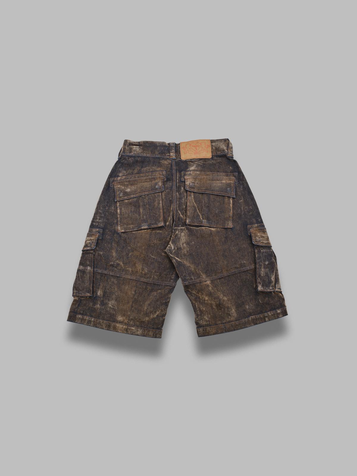 flocked denim cargo shorts VAQ11P013- BRW VAQUERA 