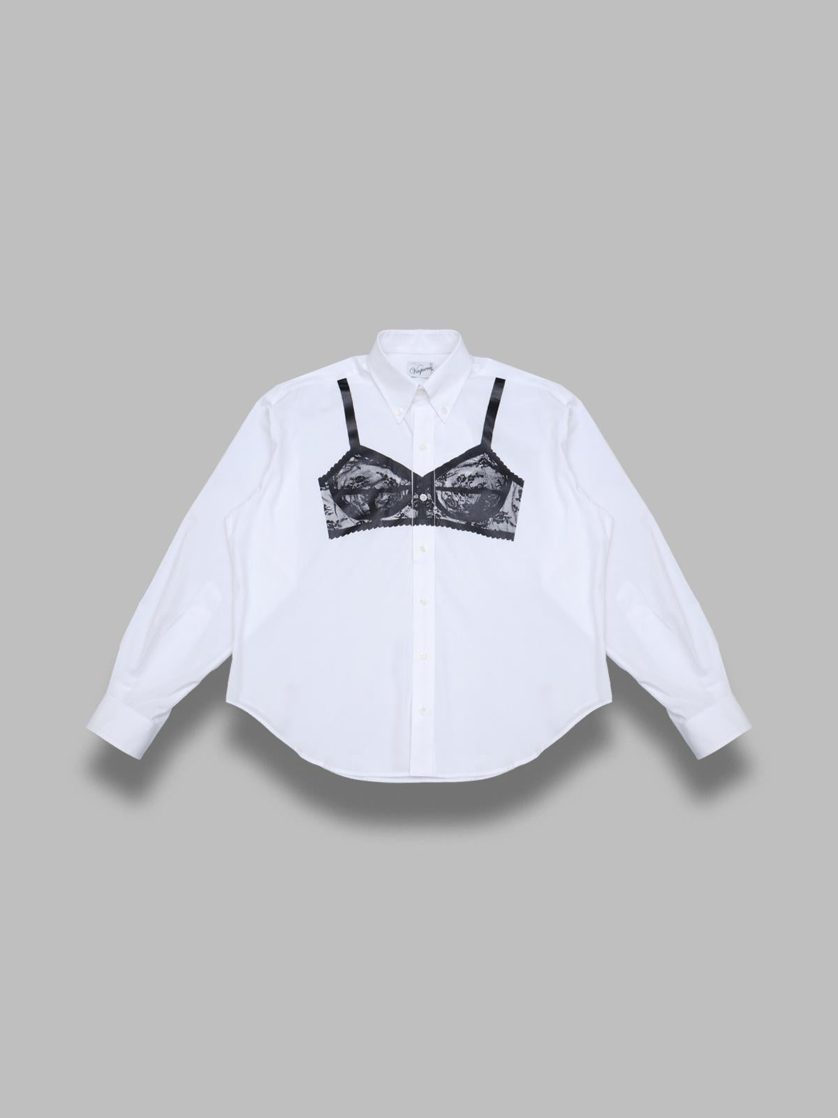 trompe l'oeil button down shirt VAQ11B001- WHT VAQUERA 