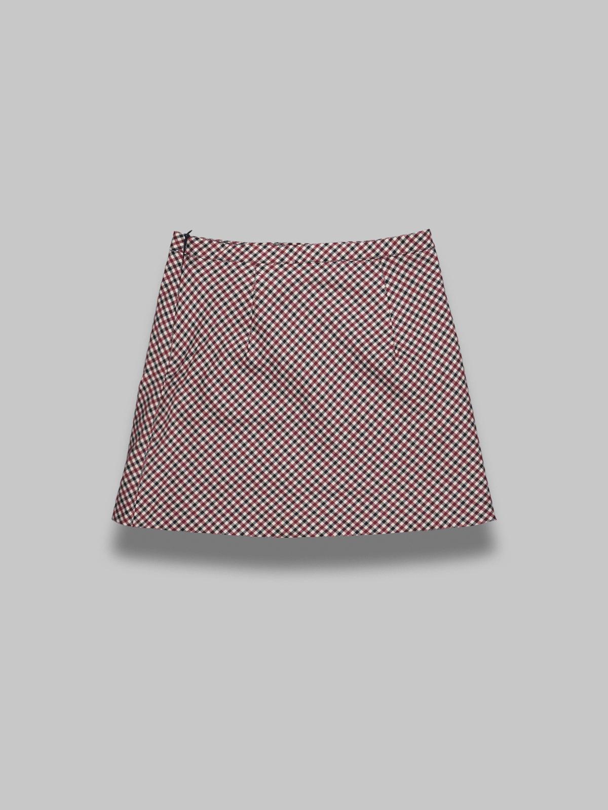 the marie heritage check mini skirt VOL2629- MULTI HOUSE OF SUNNY 