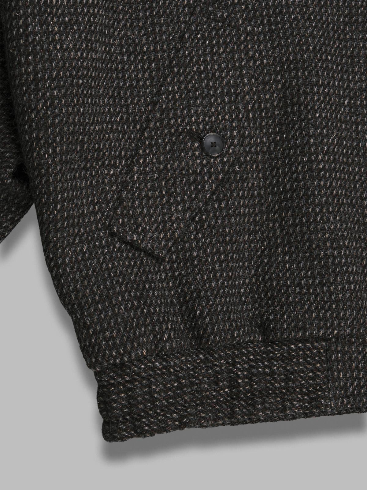 alpaca wool silk tweed zip blouson A25AB03LS- GRY AURALEE 