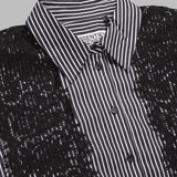 isan lace trim shirt ISAN- I1BL1 ESSENTIEL ANTWERP 