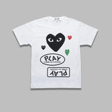 red, black, green emblem knit t-shirt