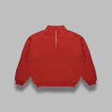 light wool sweat half zip A25AP01WU- RED AURALEE 