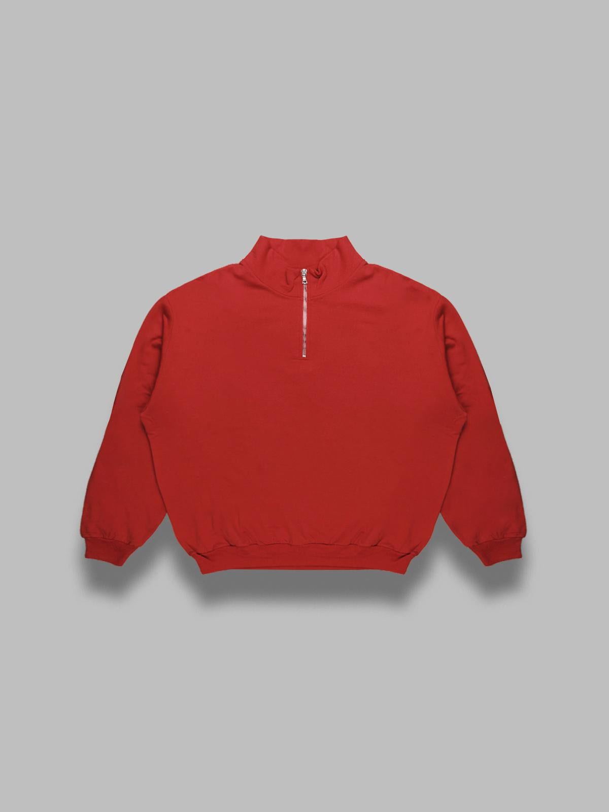 light wool sweat half zip A25AP01WU- RED AURALEE 