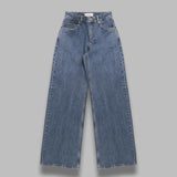 moon laser blue wash denim high waist flare jeans WPA159ACDEN0002- BL05 MARINE SERRE 