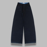 moon waxed denim high-waist flare jeans WPA159ACDEN0007- BK99 MARINE SERRE 