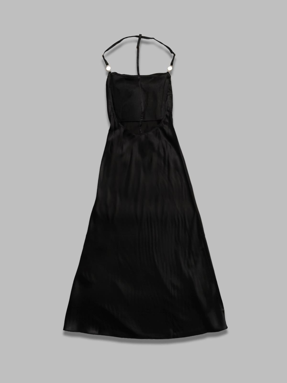 satin long slip dress WDR302B-CWOV0056- BK99 MARINE SERRE 