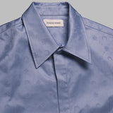 moonogram jacquard cotton ls shirt MSI037BCWOV0072- BL11 MARINE SERRE 