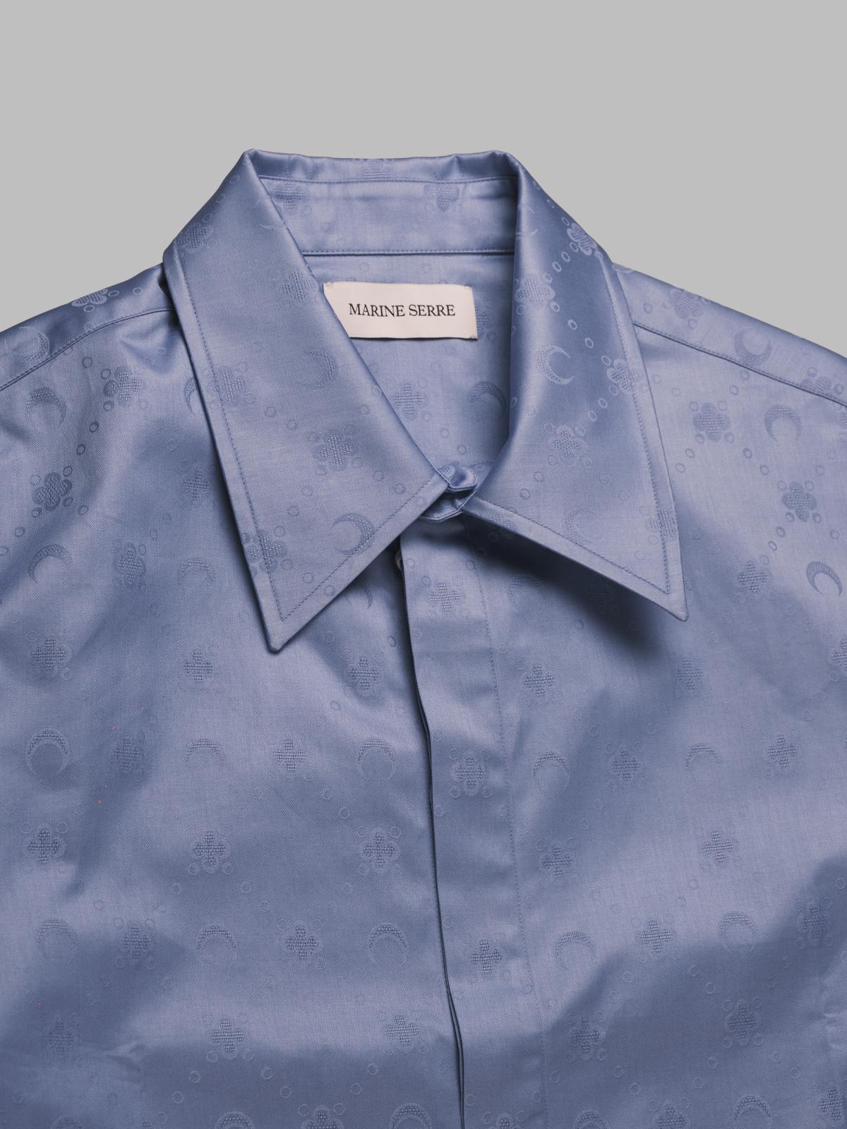 moonogram jacquard cotton ls shirt MSI037BCWOV0072- BL11 MARINE SERRE 