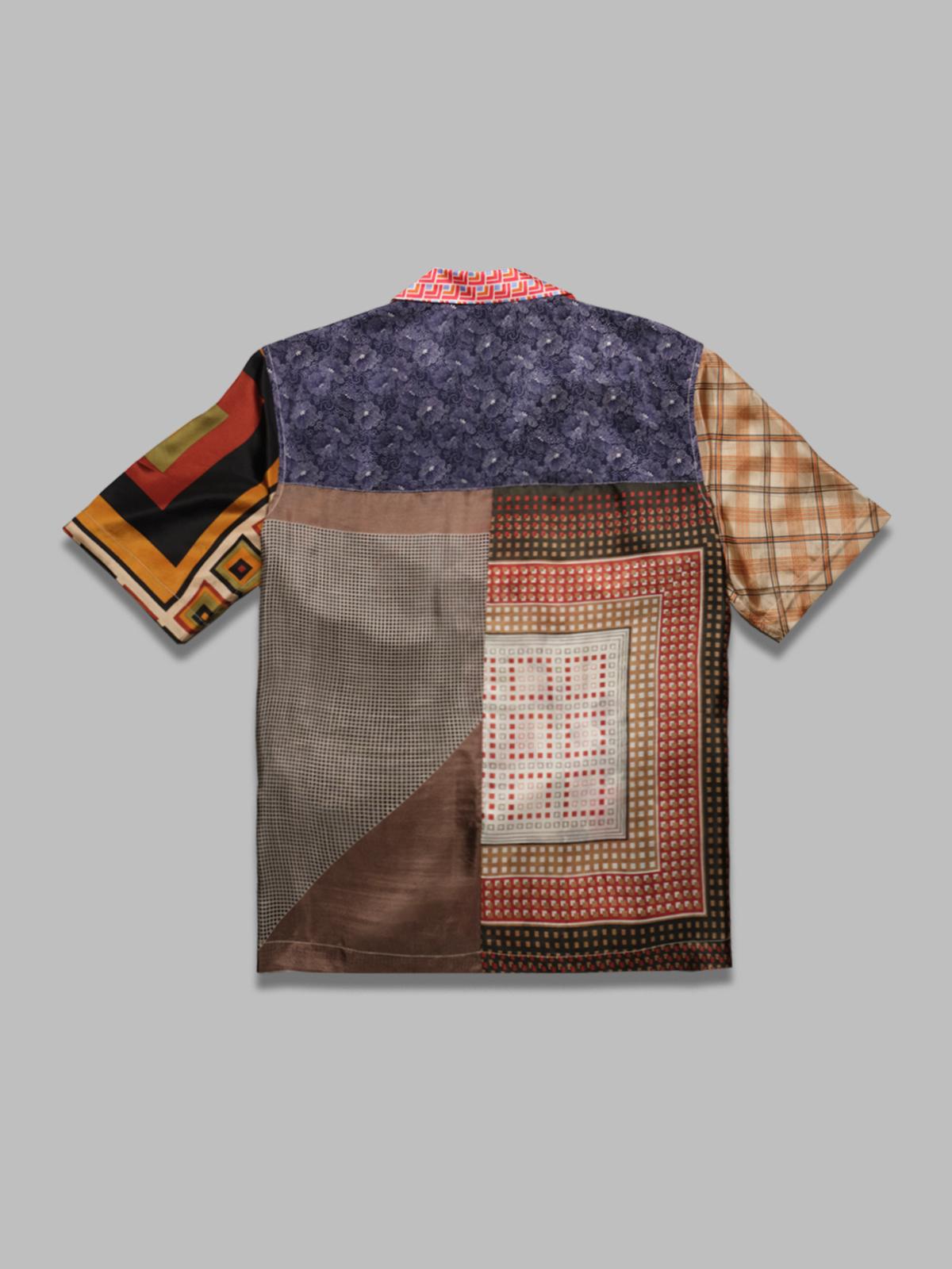 regenerated silk scarves bowling shirt USI025A-UWOV0028- MU00 MARINE SERRE 