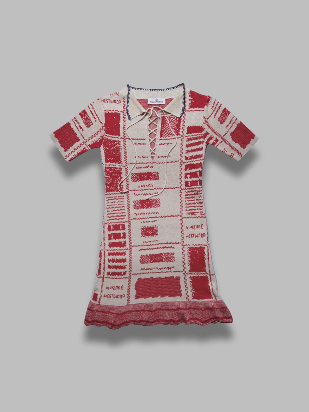 checked dress - beige/red 1801001G-Y003I- C401 VIVIENNE WESTWOOD 